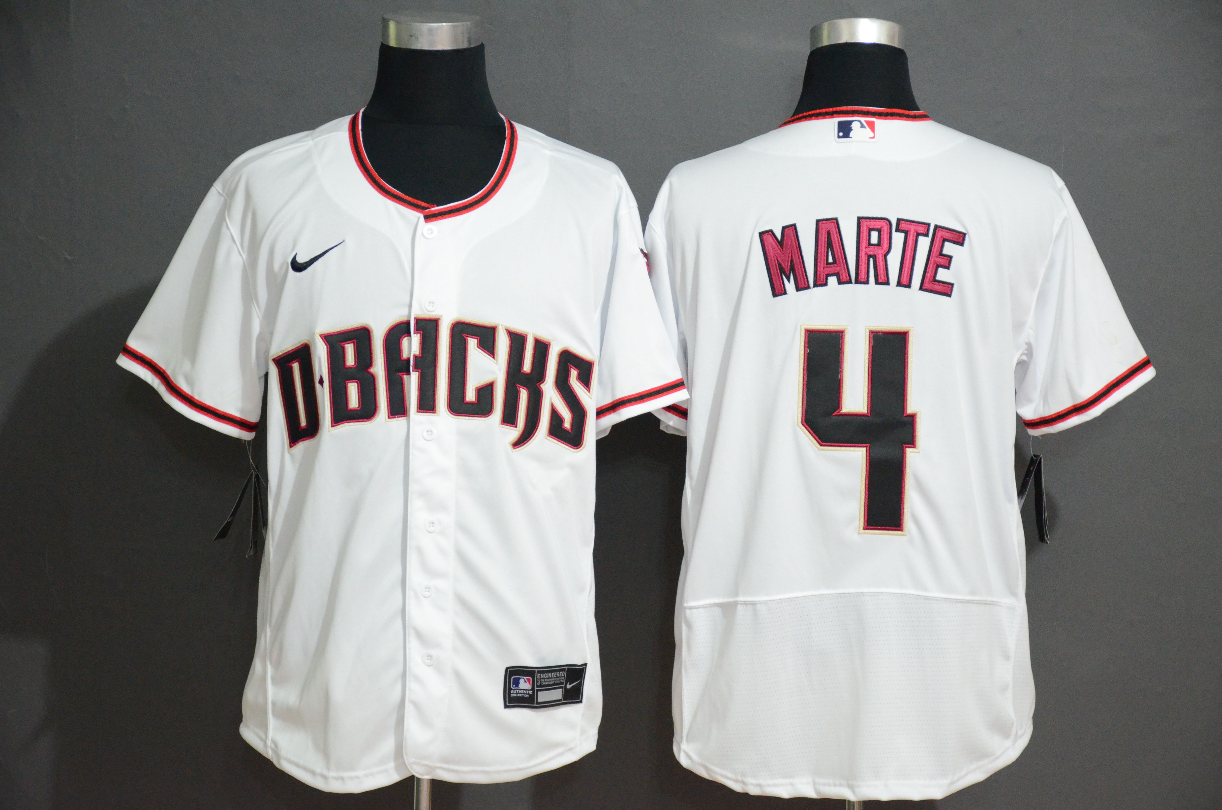 Men Arizona Diamondback #4 Marte White Nike Elite MLB Jerseys->arizona diamondback->MLB Jersey